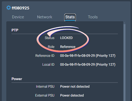AES67 PTP clocking locked