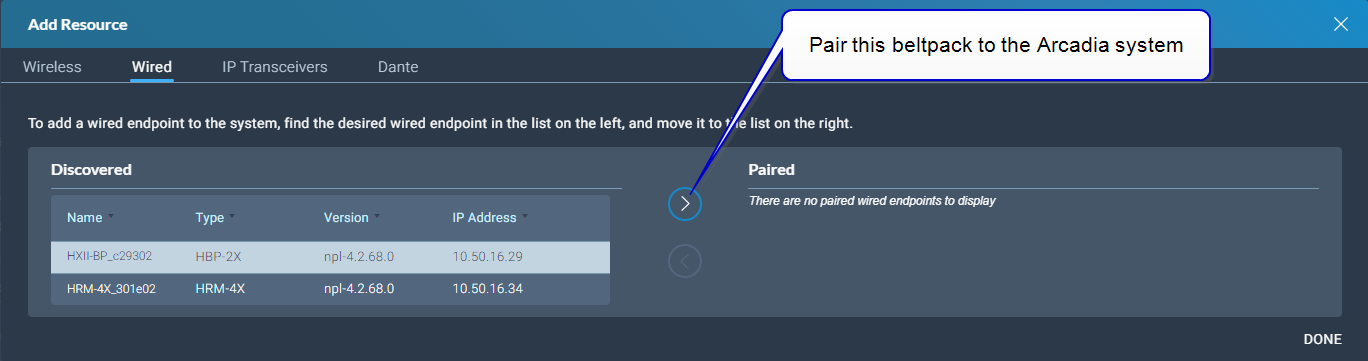 Pair endpoint to system