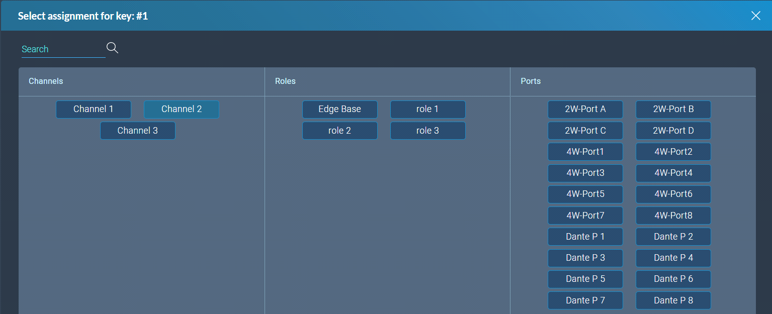 key assignment screen