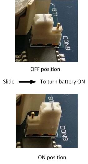 Battery slider closeup
