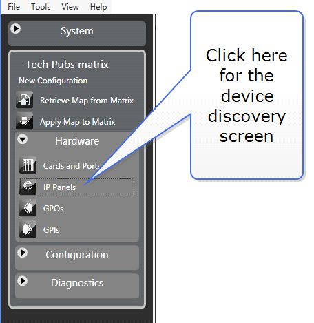 Navigate to device discovery 