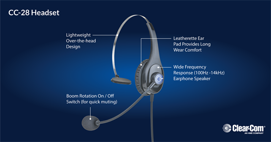 Recording - Clear-Com Announces New CC-28 Lightweight, Premium Headset