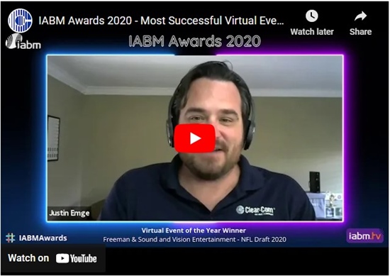 Recording - IABM Awards 2020 - Most Successful Virtual Event