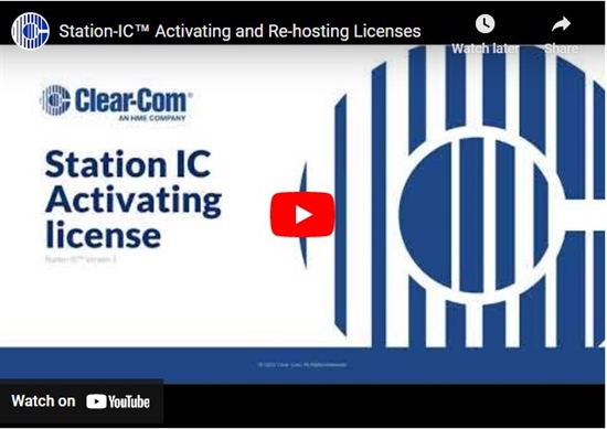 Recording - Station-IC Activating and Re-hosting Licenses