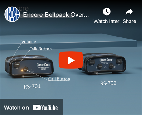 Recording - Encore Beltpacks Overview Training Video
